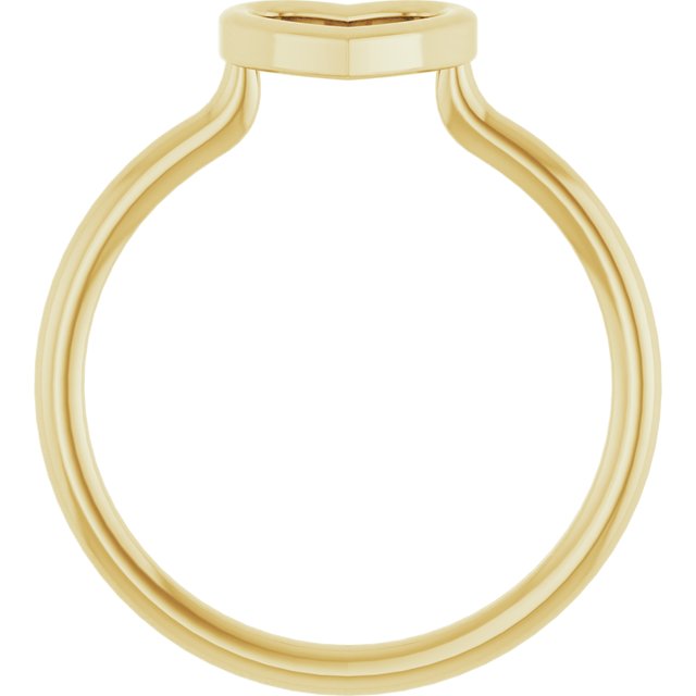 Open Heart Cutout Stackable Ring — 14K Yellow Gold