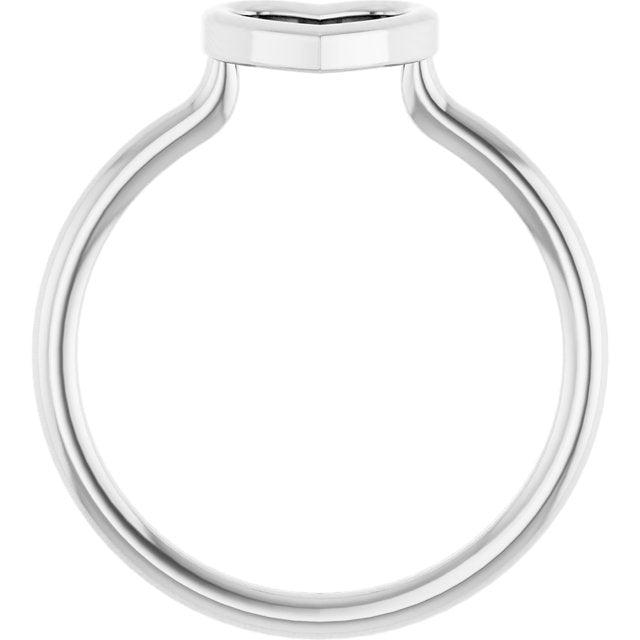 Open Heart Cutout Stackable Ring — 14K X1 White Gold