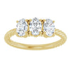 71833 / Set / 14K Yellow / 3-Stone / Oval / 8 X 6 Mm / Lab-Grown Diamond / Polished / 3 Ctw Lab-Grown Diamond 3-Stone Ring