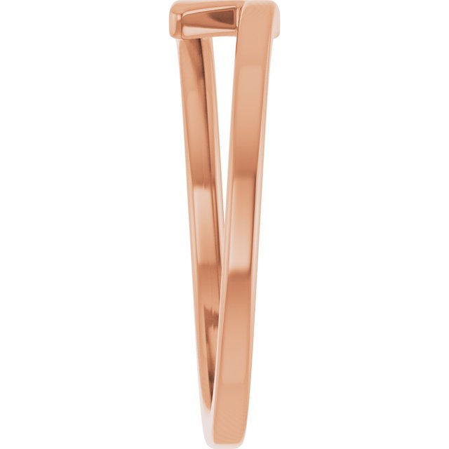 Lightning Bolt Negative-Space Stackable Ring — 14K Rose Gold