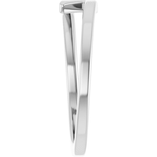 Lightning Bolt Negative-Space Stackable Ring — Sterling Silver