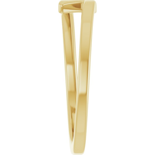 Lightning Bolt Negative-Space Stackable Ring — 14K Yellow Gold