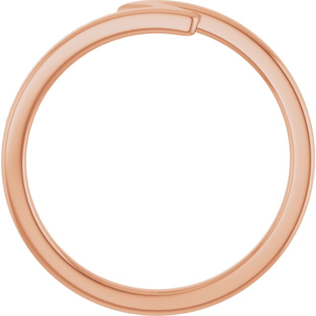 Lightning Bolt Negative-Space Stackable Ring — 14K Rose Gold