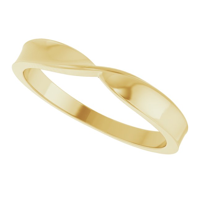 Twisted Tapered Stackable Band Ring — 14K Yellow Gold