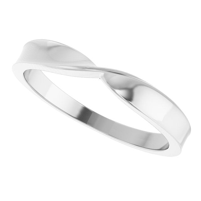 Twisted Tapered Stackable Band Ring — Platinum