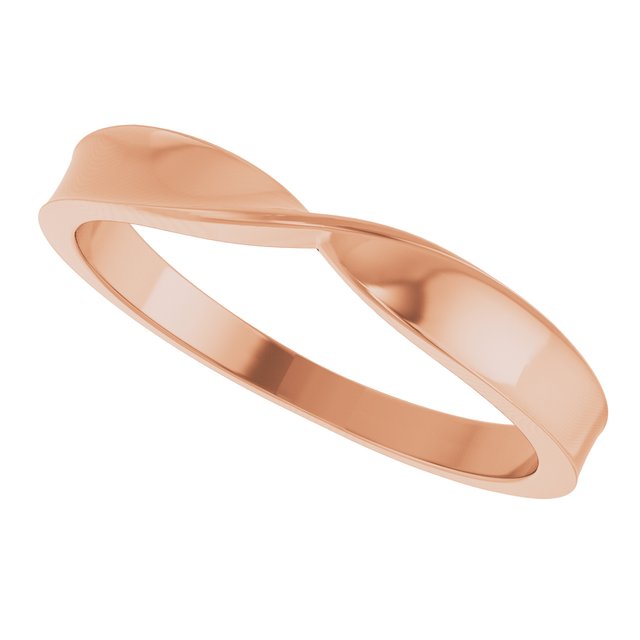 Twisted Tapered Stackable Band Ring — 14K Rose Gold