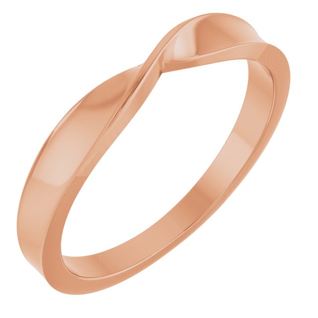 Twisted Tapered Stackable Band Ring — 14K Rose Gold