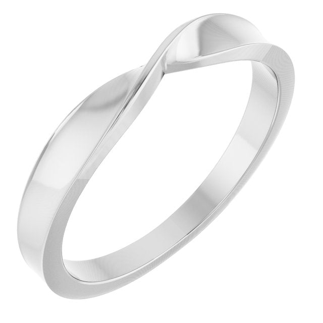 Twisted Tapered Stackable Band Ring — Sterling Silver