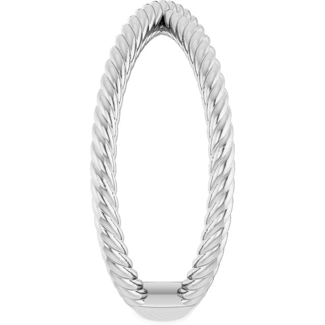 51737 / Ring / 14K White / Polished / Criss-Cross Rope Ring
