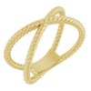 51737 / Ring / 14K Yellow / Polished / Criss-Cross Rope Ring