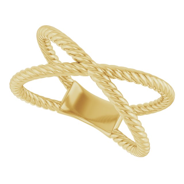 51737 / Ring / 14K Yellow / Polished / Criss-Cross Rope Ring