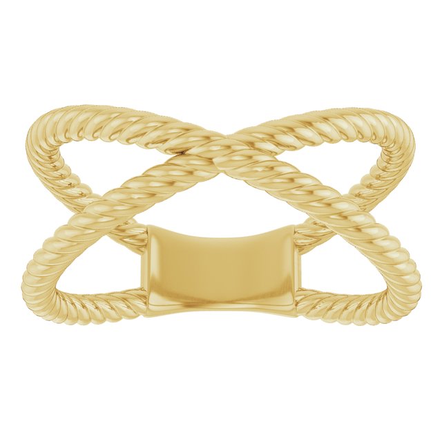 51737 / Ring / 14K Yellow / Polished / Criss-Cross Rope Ring