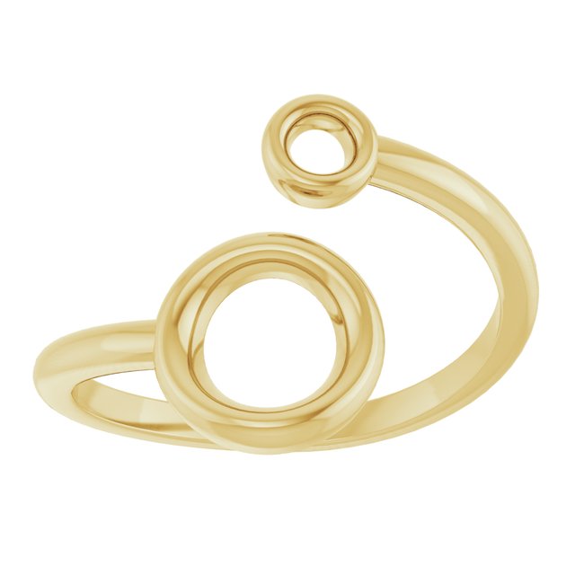 Double Open Circle Bypass Ring — 14K Yellow Gold