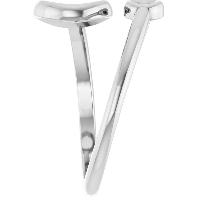 Double Open Circle Bypass Ring — Platinum