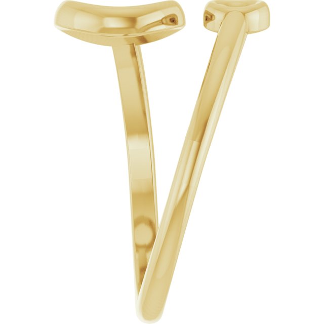 Double Open Circle Bypass Ring — 14K Yellow Gold