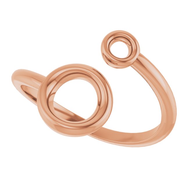 Double Open Circle Bypass Ring — 14K Rose Gold