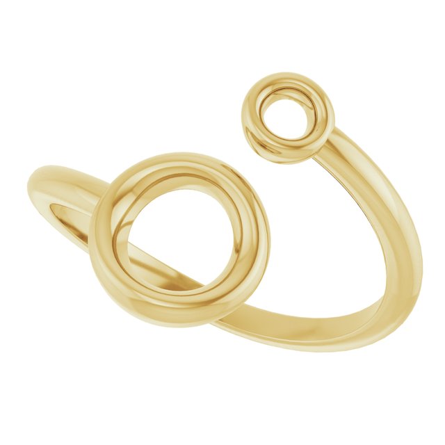 Double Open Circle Bypass Ring — 14K Yellow Gold