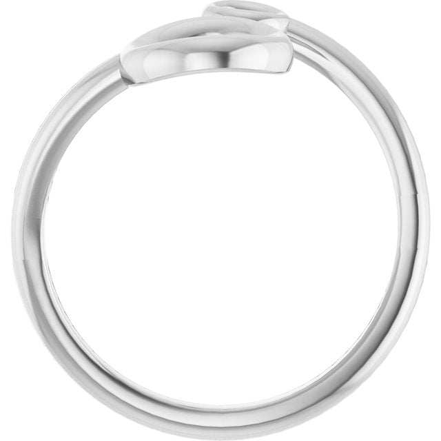 Double Open Circle Bypass Ring — 14K White Gold