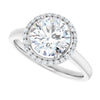 14K White Gold 8 mm Round Halo-Style Engagement Ring Mounting