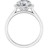 14K White Gold 8 mm Round Halo-Style Engagement Ring Mounting