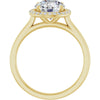 14K Yellow Gold 8 mm Round Halo-Style Engagement Ring Mounting