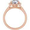 14K Rose Gold 8 mm Round Halo-Style Engagement Ring Mounting