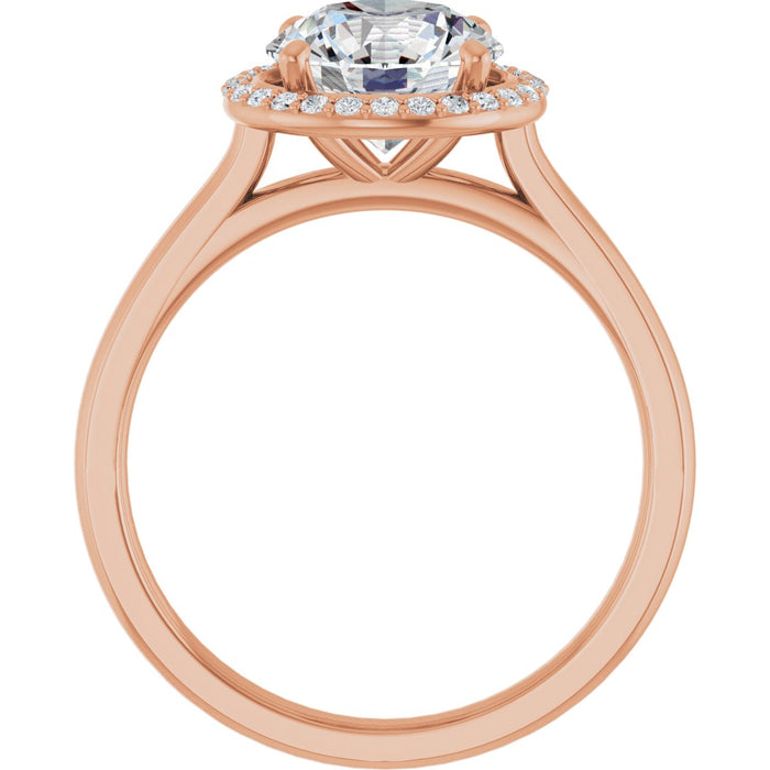 14K Rose Gold 8 mm Round Halo-Style Engagement Ring Mounting