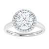 14K White Gold 8 mm Round Halo-Style Engagement Ring Mounting