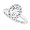 14K White Gold 8x6 mm Oval Halo-Style Engagement Ring Mounting