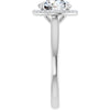 14K White Gold 8 mm Round Halo-Style Engagement Ring Mounting