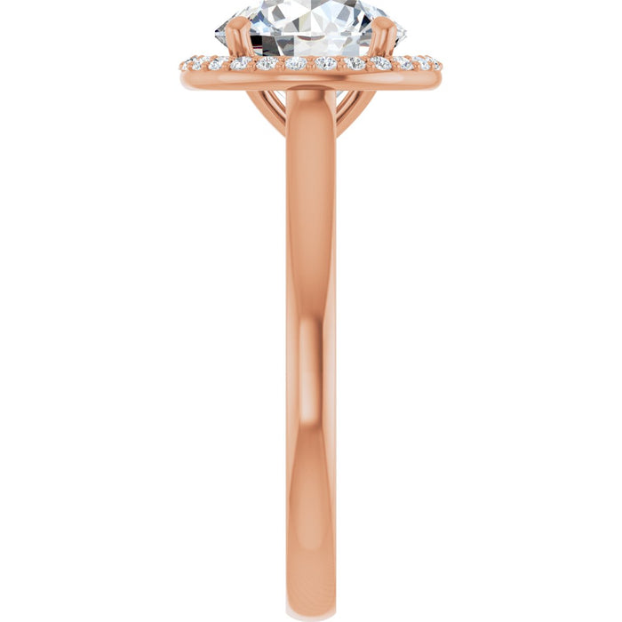 14K Rose Gold 8 mm Round Halo-Style Engagement Ring Mounting