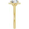 14K Yellow Gold 8 mm Round Halo-Style Engagement Ring Mounting