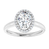 14K White Gold 8x6 mm Oval Halo-Style Engagement Ring Mounting