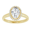 14K Yellow Gold 8x6 mm Oval Halo-Style Engagement Ring Mounting