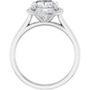 14K White Gold 8 mm Cushion Halo-Style Engagement Ring Mounting