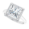 14K White Gold 8 mm Square Halo-Style Engagement Ring Mounting