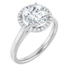 14K White Gold 8 mm Round Halo-Style Engagement Ring Mounting