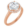 14K Rose Gold 8 mm Round Halo-Style Engagement Ring Mounting
