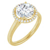 14K Yellow Gold 8 mm Round Halo-Style Engagement Ring Mounting