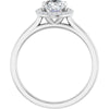 14K White Gold 8x6 mm Oval Halo-Style Engagement Ring Mounting