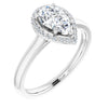 14K White Gold 8x5 mm Pear Halo-Style Engagement Ring Mounting