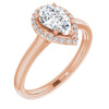 14K Rose Gold 8x5 mm Pear Halo-Style Engagement Ring Mounting