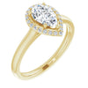 14K Yellow Gold 8x5 mm Pear Halo-Style Engagement Ring Mounting