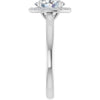 14K White Gold 8x6 mm Oval Halo-Style Engagement Ring Mounting