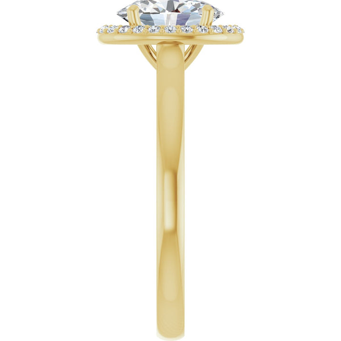 14K Yellow Gold 8x6 mm Oval Halo-Style Engagement Ring Mounting