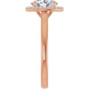 14K Rose Gold 8x6 mm Oval Halo-Style Engagement Ring Mounting