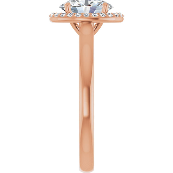 14K Rose Gold 8x6 mm Oval Halo-Style Engagement Ring Mounting