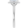 14K White Gold 8x6 mm Emerald Halo-Style Engagement Ring Mounting