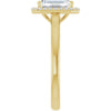 14K Yellow Gold 8x6 mm Emerald Halo-Style Engagement Ring Mounting