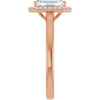 14K Rose Gold 8x6 mm Emerald Halo-Style Engagement Ring Mounting